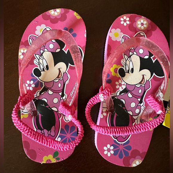Disney Minnie Mouse Girls Flip Flops children’s 9/10 large for female children - Picture 1 of 5